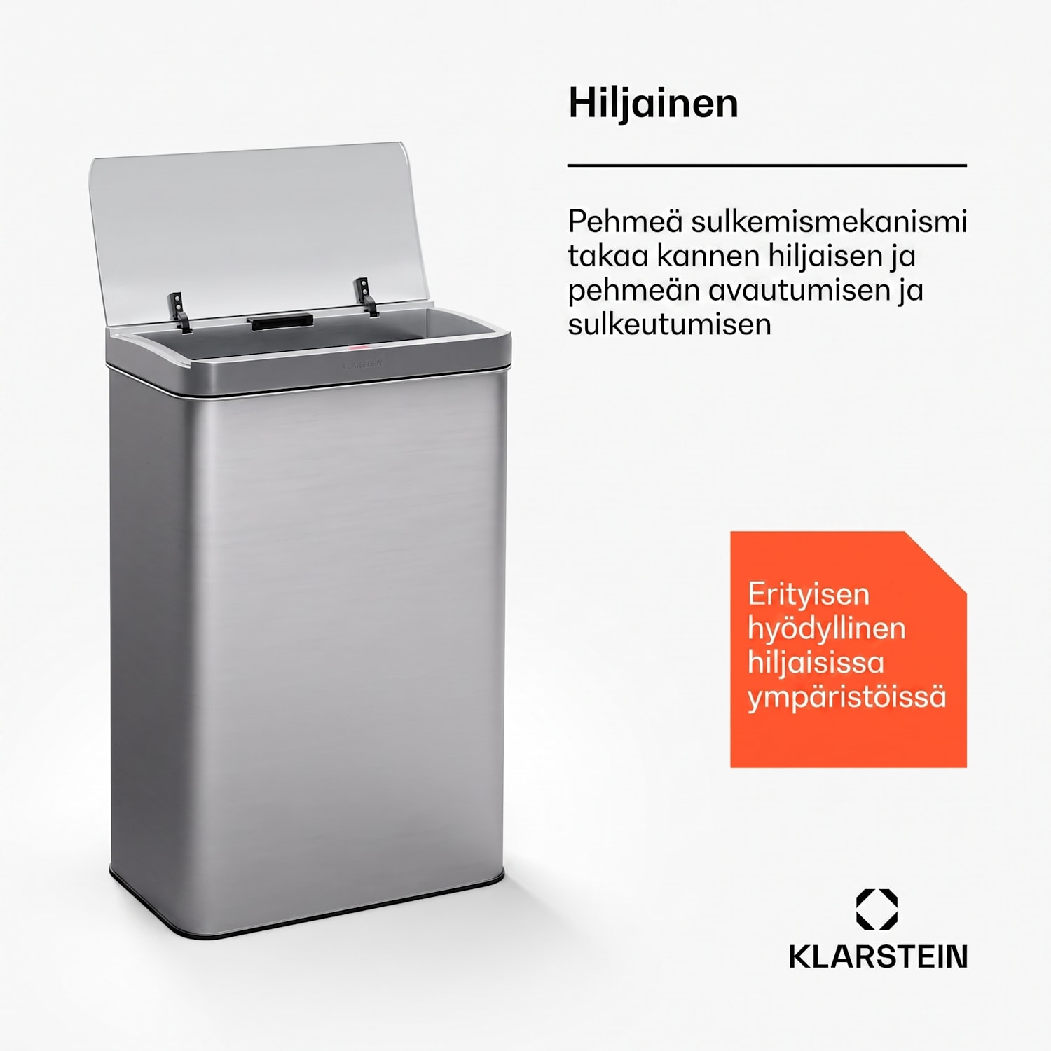 Touchless sensorijätesäiliö 60 l ruostumatonta terästä Soft Close paristokäyttöinen LED-näyttö ajastin 