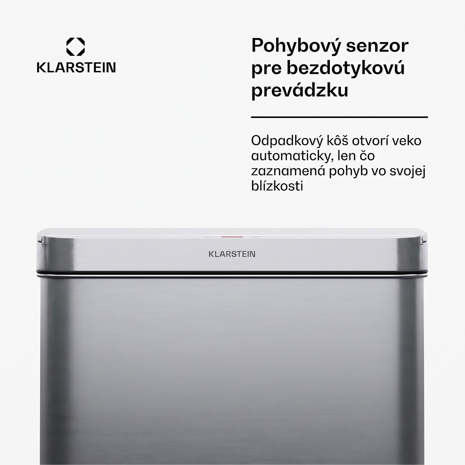 Touchless, senzorový odpadkový kôš, 60 l, z nehrdzavejúcej ocele, Soft-Close zatváranie, napájaný batériou, LED displej, časovač 