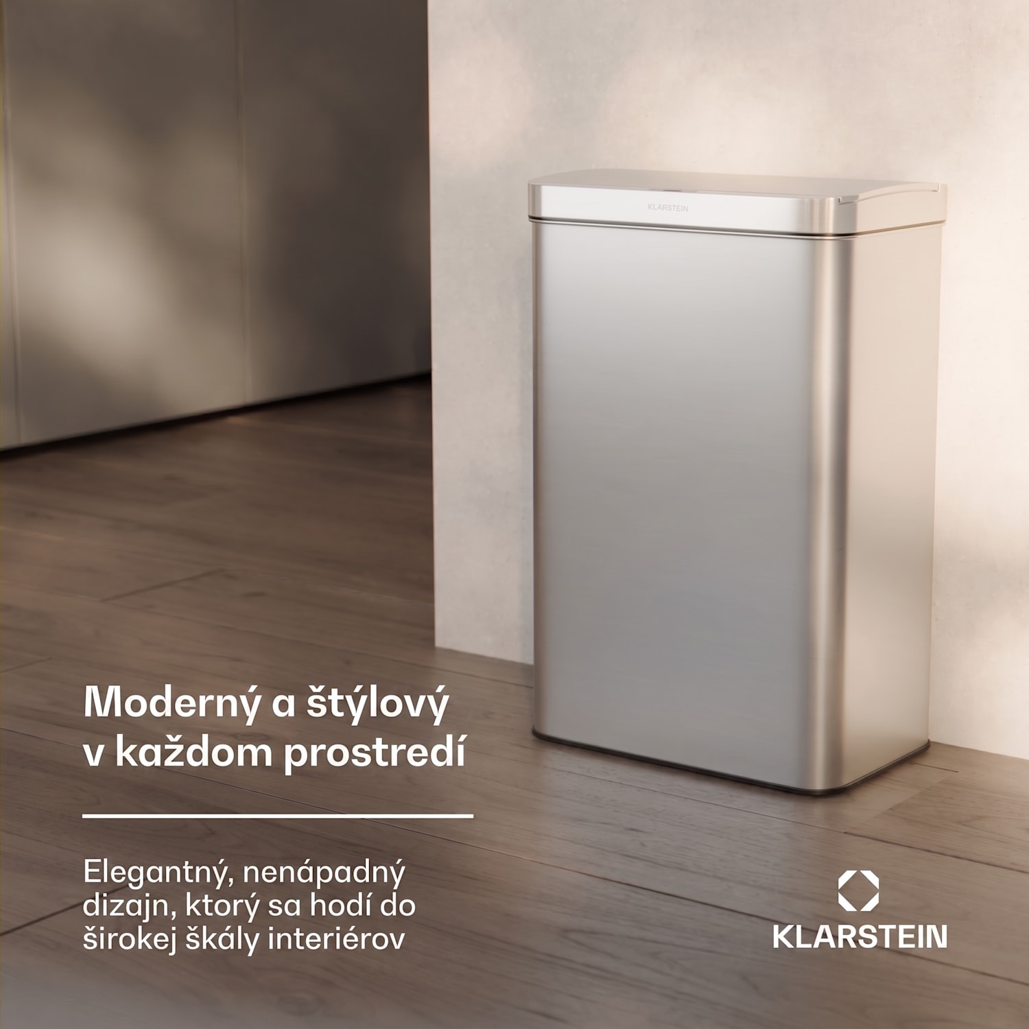 Touchless, senzorový odpadkový kôš, 60 l, z nehrdzavejúcej ocele, Soft-Close zatváranie, napájaný batériou, LED displej, časovač 