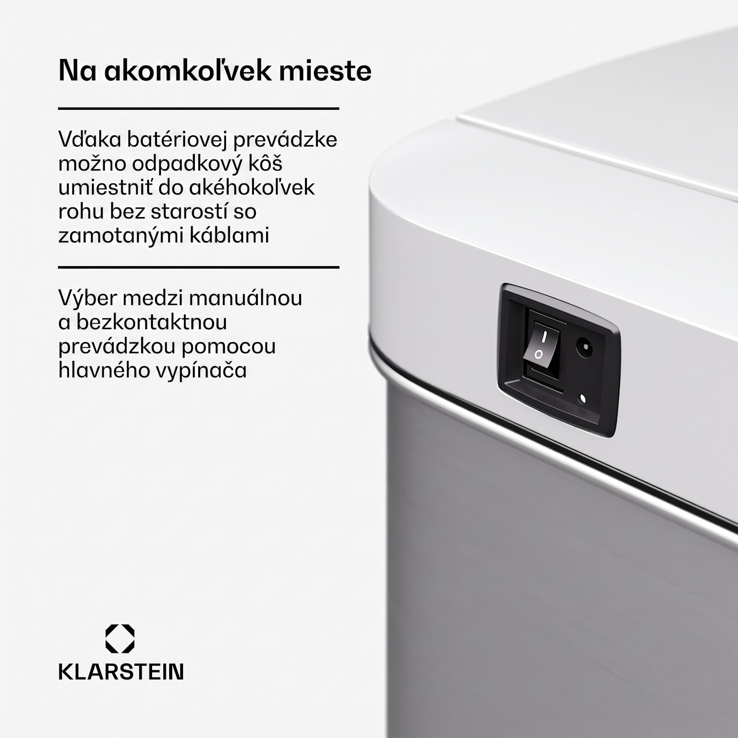 Touchless, senzorový odpadkový kôš, 60 l, z nehrdzavejúcej ocele, Soft-Close zatváranie, napájaný batériou, LED displej, časovač 