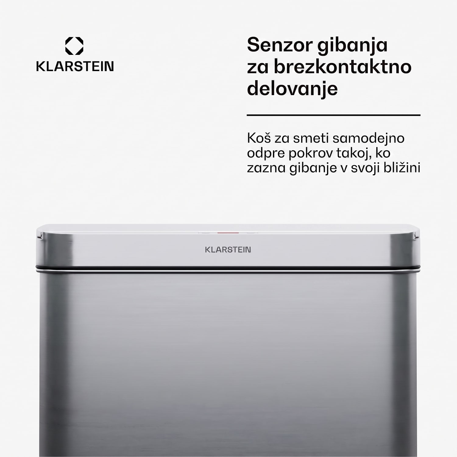 Brezdotični senzorski koš za odpadke, 60 l, nerjaveče jeklo, mehko zapiranje, baterijsko napajanje, LED prikazovalnik, časovnik 