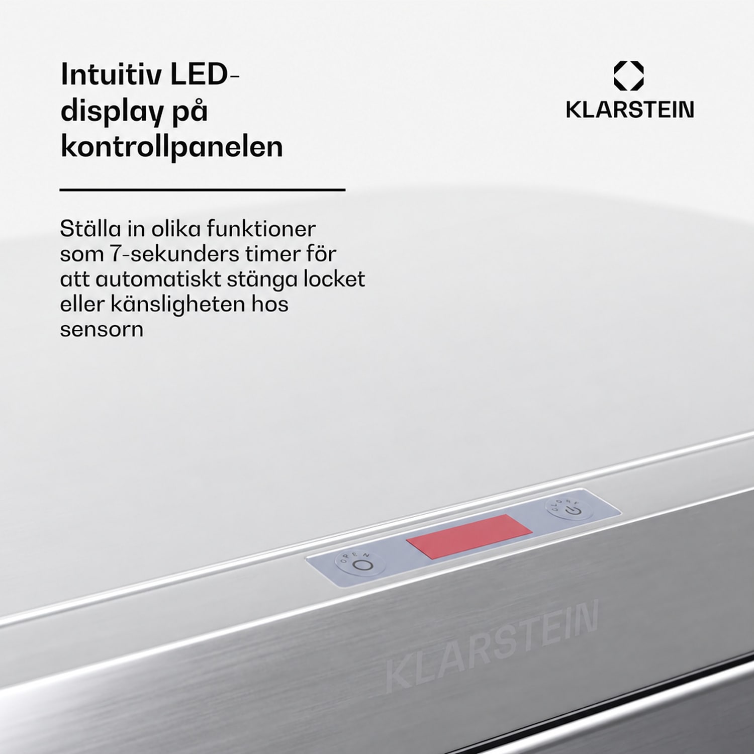 Beröringsfri soptunna med sensor 60 l rostfritt stål mjukstängning batteridriven LED-display timer 