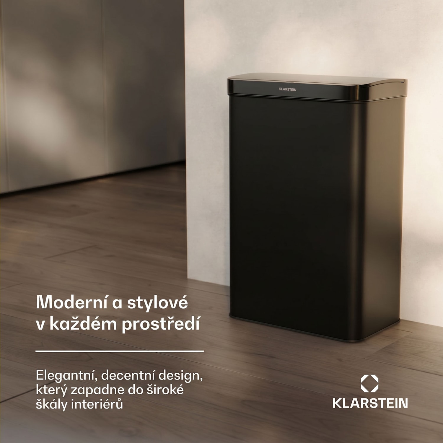 Touchless, senzorový odpadkový koš, 60 l, z nerezavějící oceli, Soft-Close zavírání, napájen baterií, LED displej, časovač 