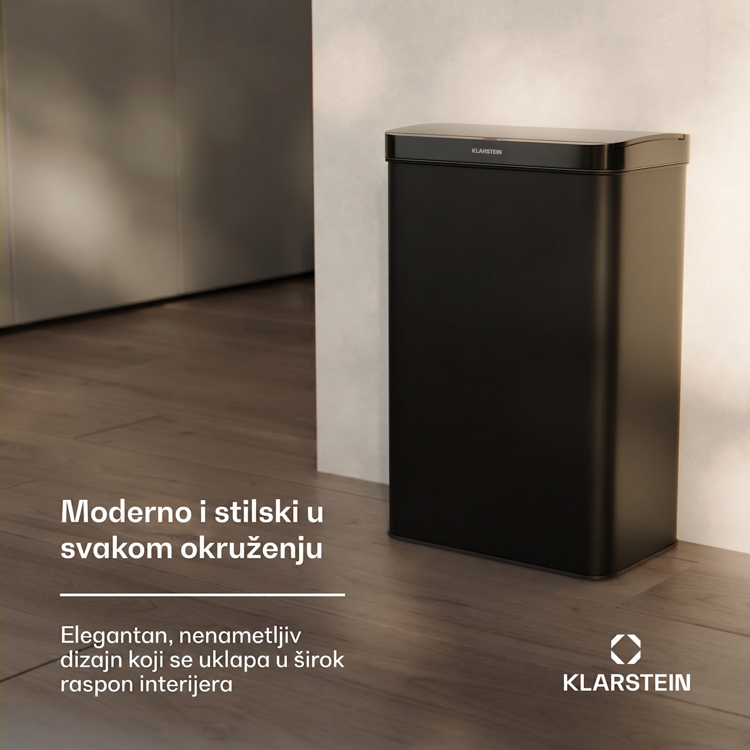 Bez dodira, kanta za otpatke na senzor, 60 l, nehrđajući čelik, Soft-Close zatvaranje, baterijsko napajanje, LED zaslon, timer 