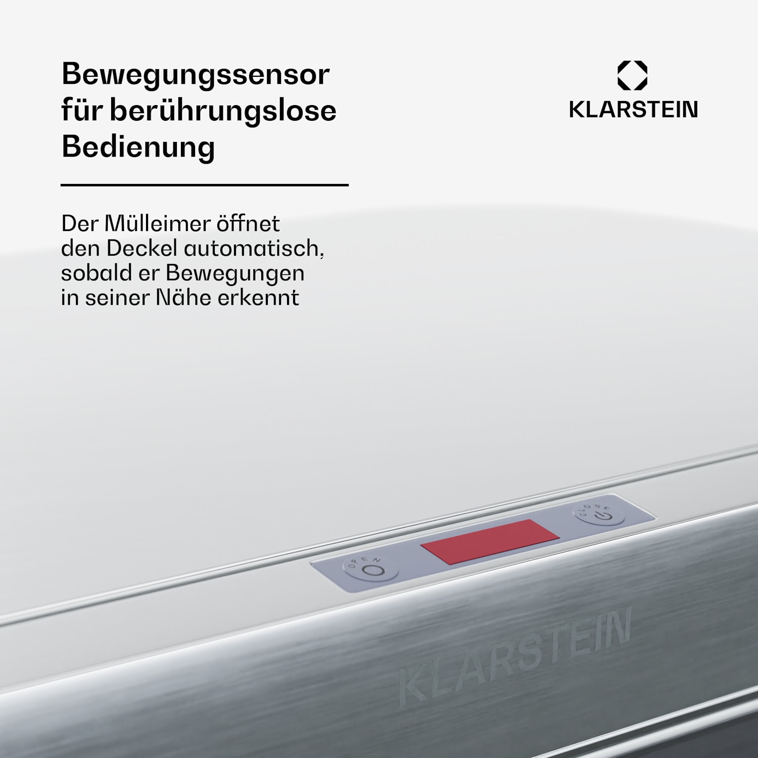 Cestino a sensore touchless, 56L, in acciaio inox, con soft-close, 3 contenitori, timer, con display a LED 