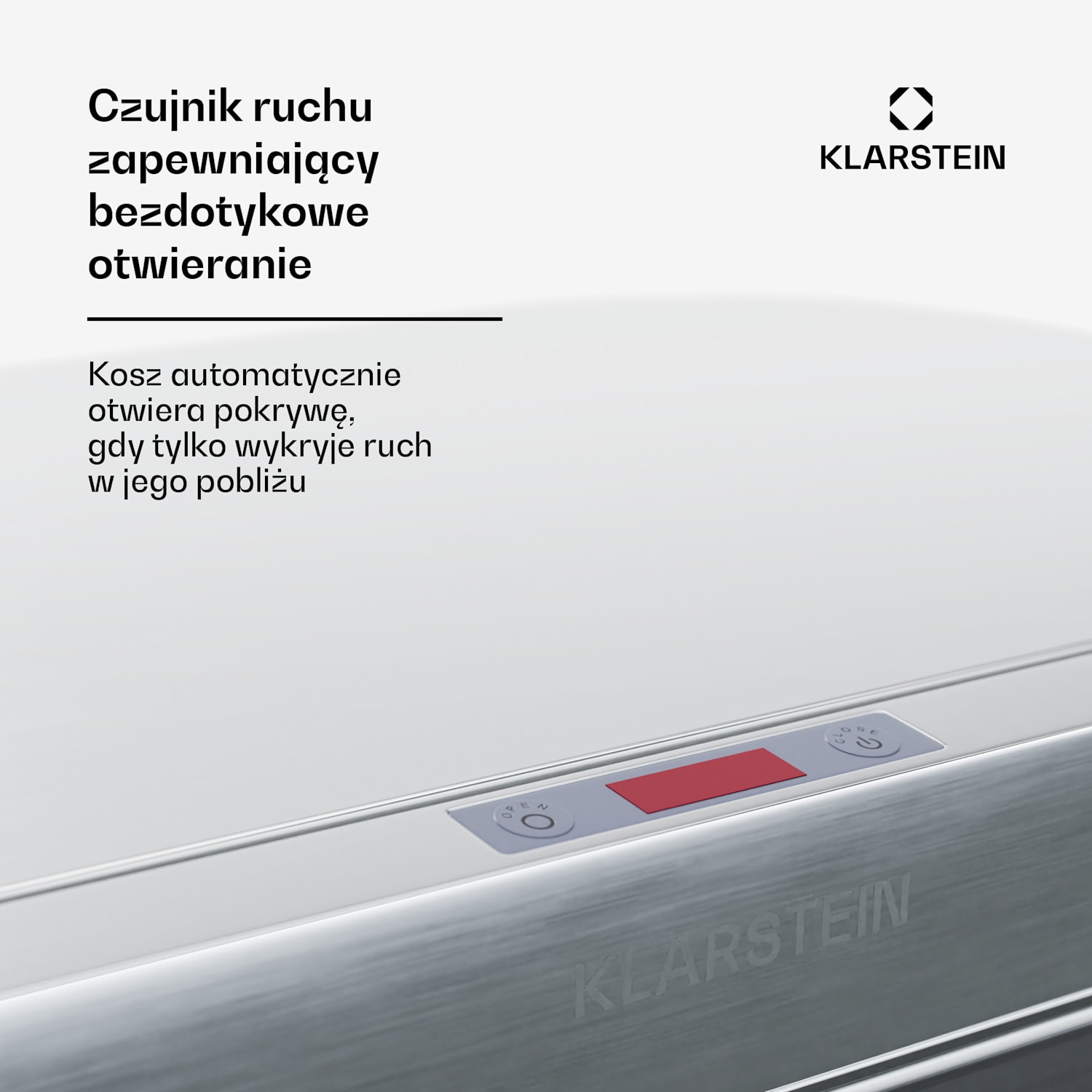 Touchless, kosz na śmieci z czujnikiem, 56 l, stal nierdzewna, 3 pojemniki, domykanie Soft-Close, zasilanie bateryjne, wyświetlacz LED, timer 