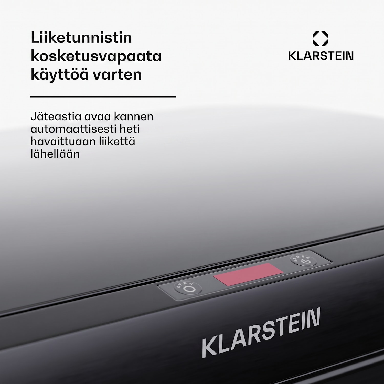 Kosketukseton 56L roskis ruostumatonta terästä, pehmeä sulkeutuminen, 3 astiaa, LED-näyttö, ajastin 
