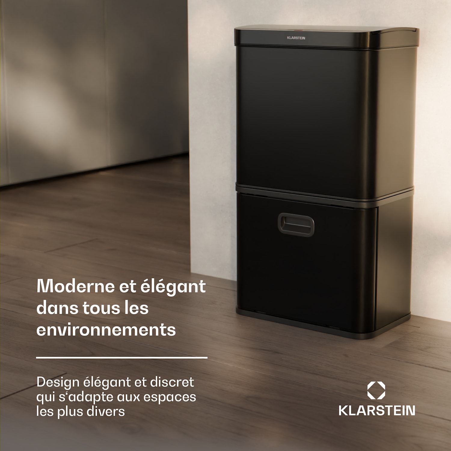 Touchless vuilnisbak met sensor 56L rvs soft-close 3 bakken leddisplay timer 