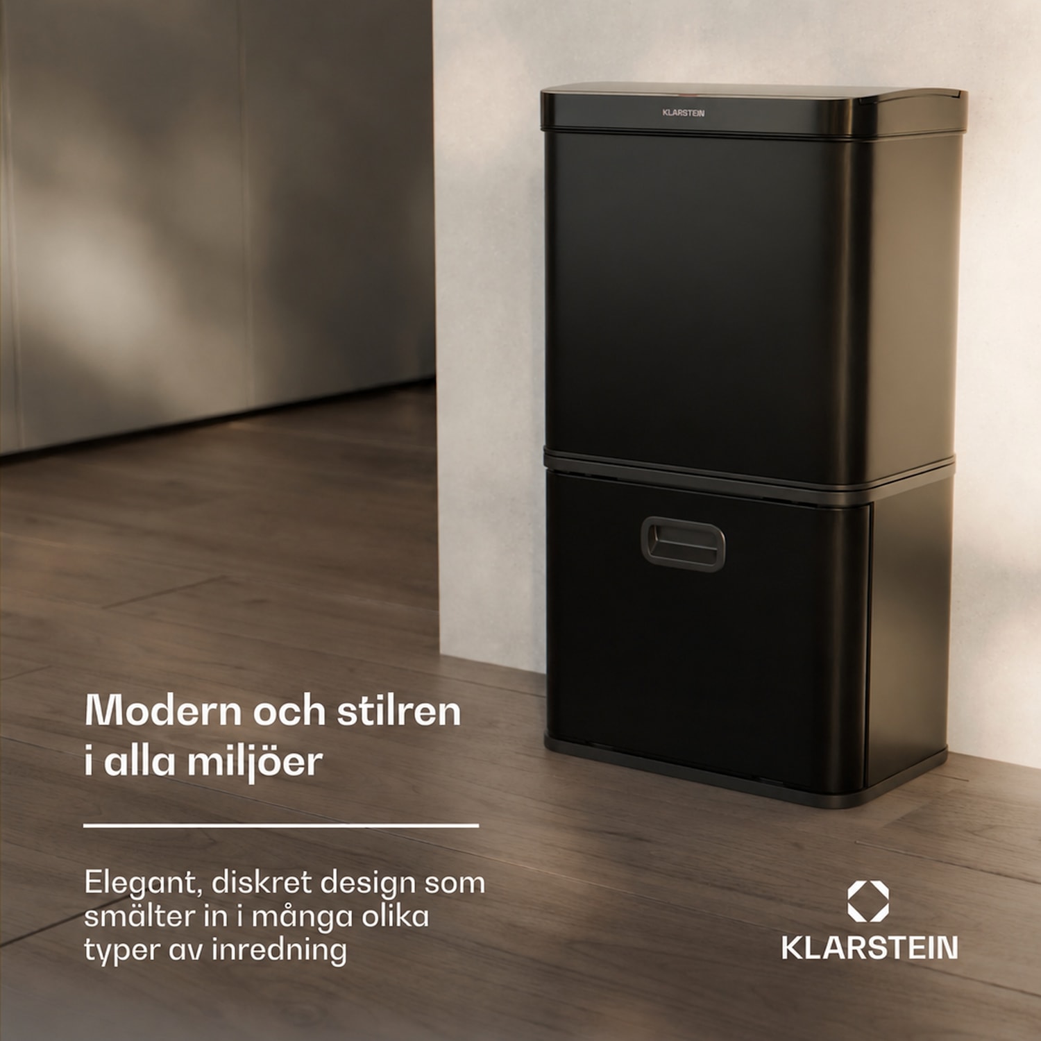 Beröringsfri sensor-soptunna 56L rostfritt stål mjukstängning 3 fack LED-display timer 