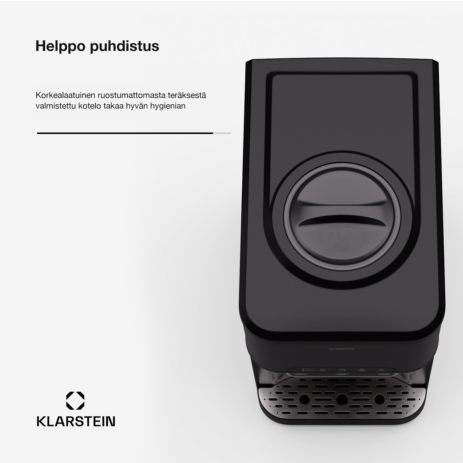 Aqueous jääpalakone 3 in 1: jääpaloja, vesiautomaatti: kuuma ja kylmä 20 kg/24 h Musta