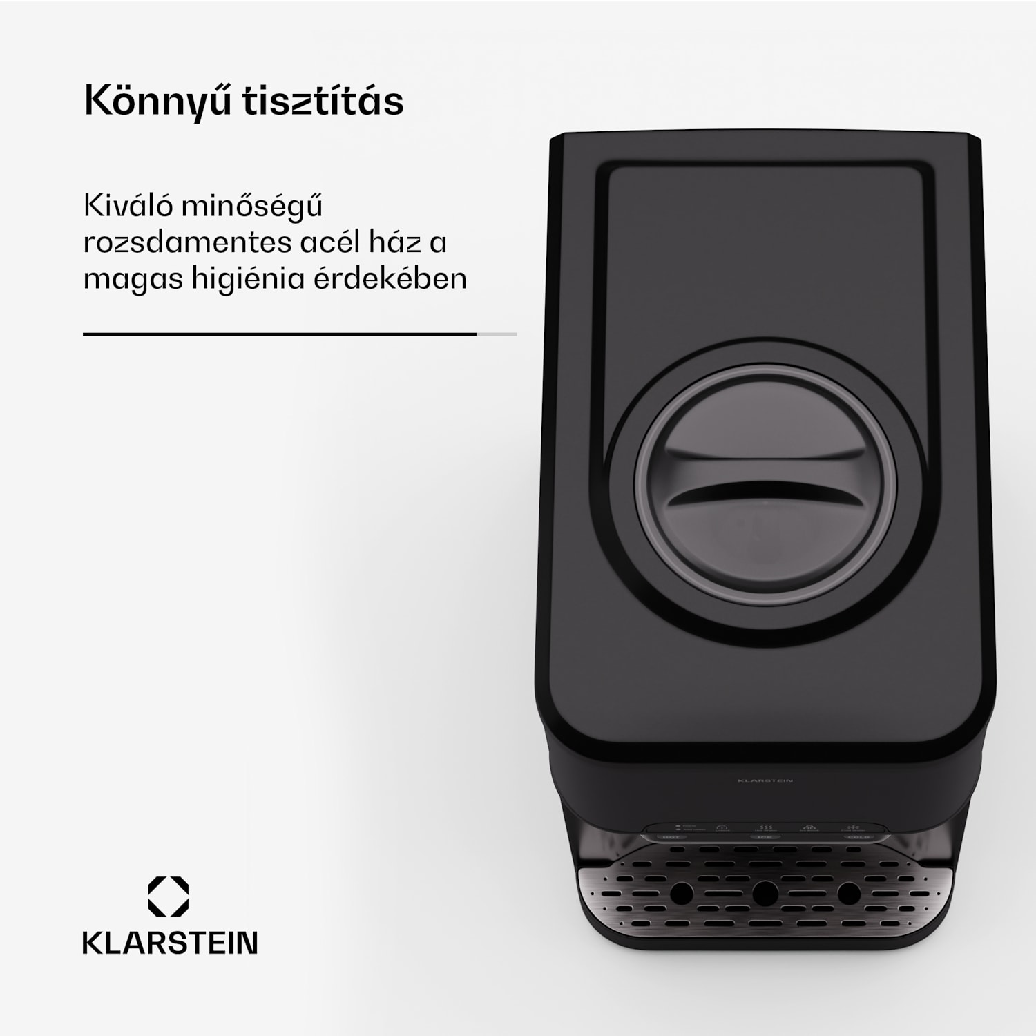 Aqueous, jégkocka készítő 3 az 1-ben, jégkocka, 20 kg/24 h, vízadagoló: hideg és meleg Fekete