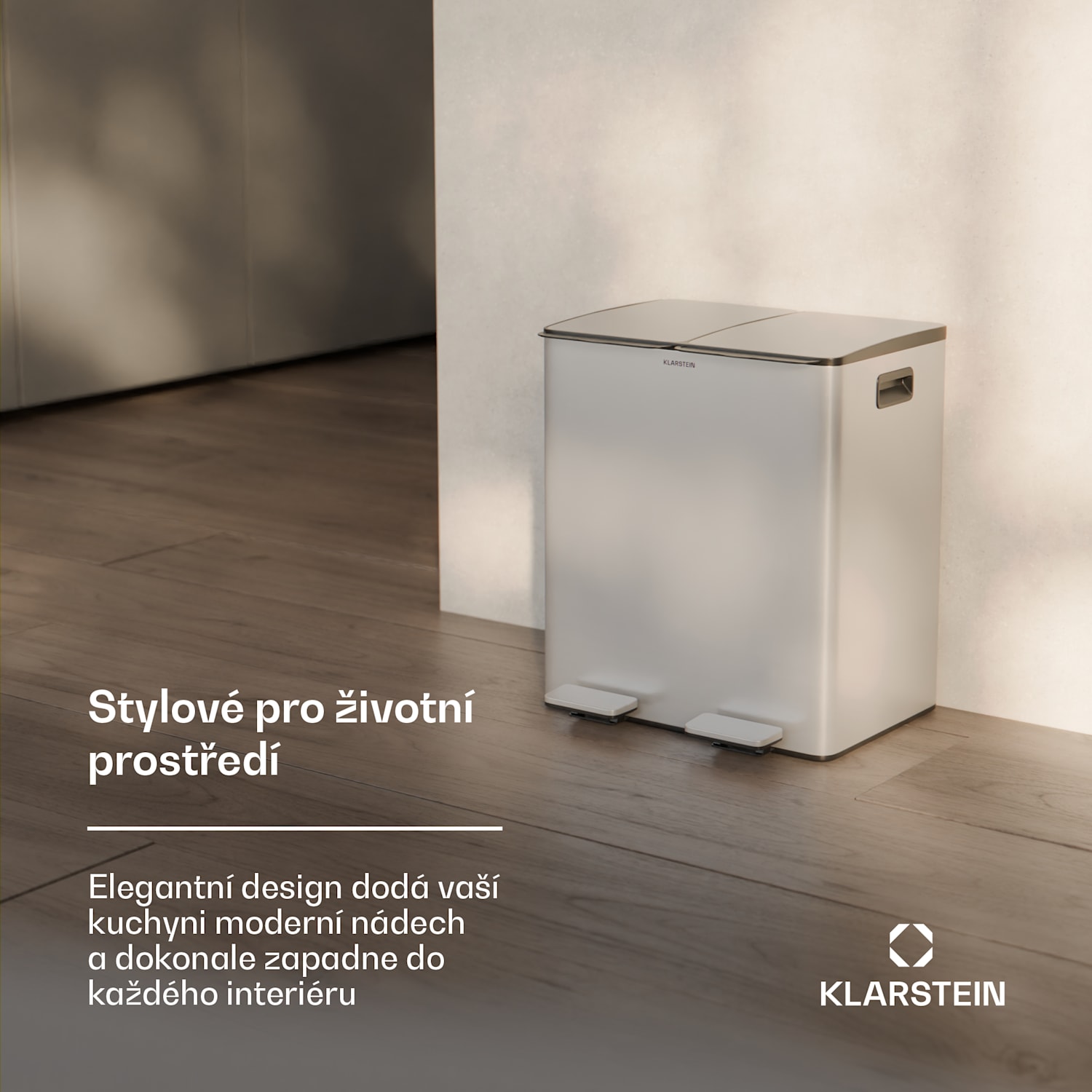 EcoVista, odpadkový koš s kompostérem, 40 l + 3 l/koš + kompostér, Soft-Close 40 litrů | Nerezová ocel