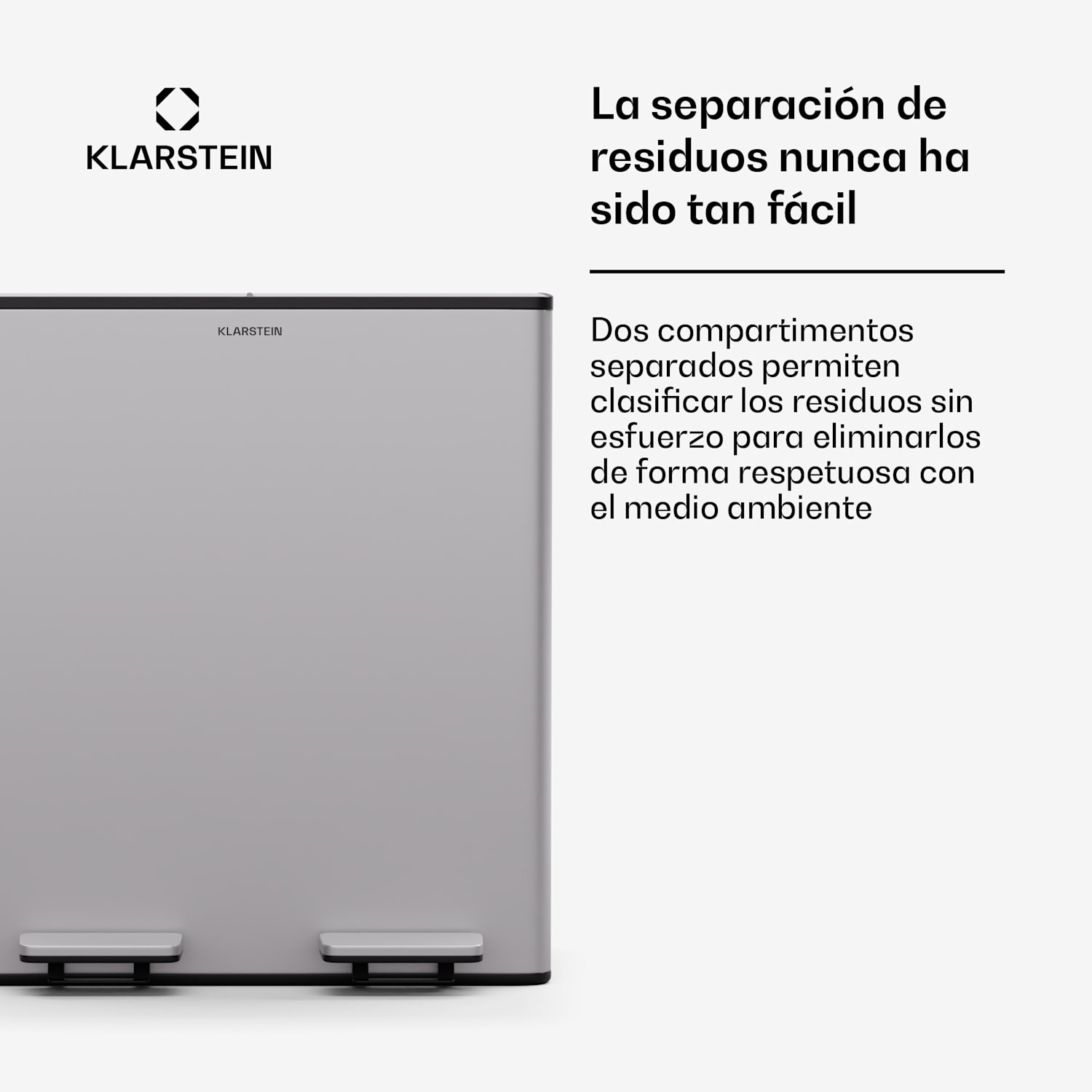 EcoVista Cubo de basura con recipiente de compostaje Contenedor de basura 40 litros + Recipiente de composta 3 litros Cierre suave 40 L | Acero Inoxidable