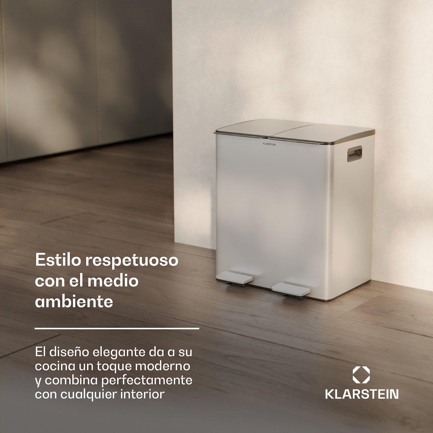 EcoVista Cubo de basura con recipiente de compostaje Contenedor de basura 40 litros + Recipiente de composta 3 litros Cierre suave 40 L | Acero Inoxidable
