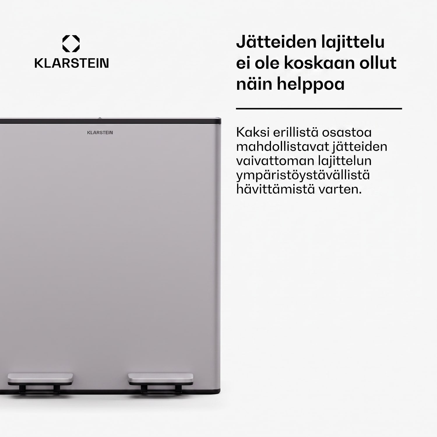 EcoVista-jäteastia biojäteastialla roska-astia 40 litraa + 3 litran kompostiastia Soft Close 40 l | Ruostumaton Teräs