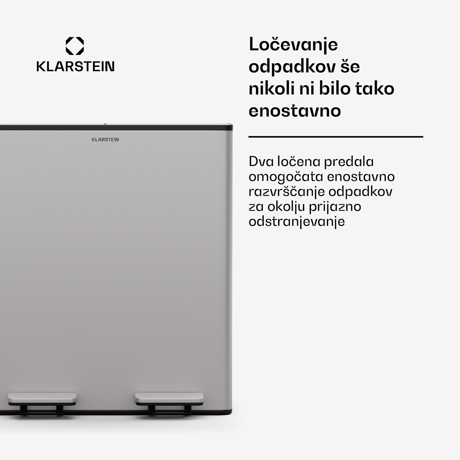 EcoVista, koš za odpadke s kompostnikom, 40 l + 3 l/koš + kompostnik, Soft-Close 40 Ltr | Nerjaveče jeklo