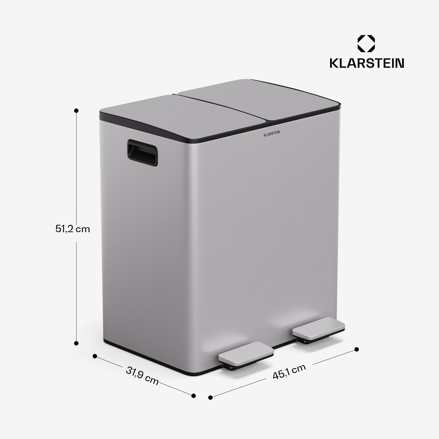 EcoVista, kanta za smeće s komposterom, 40 l + 3 l/kanta + komposter, Soft-Close 40 Ltr | Nehrđajući čelik