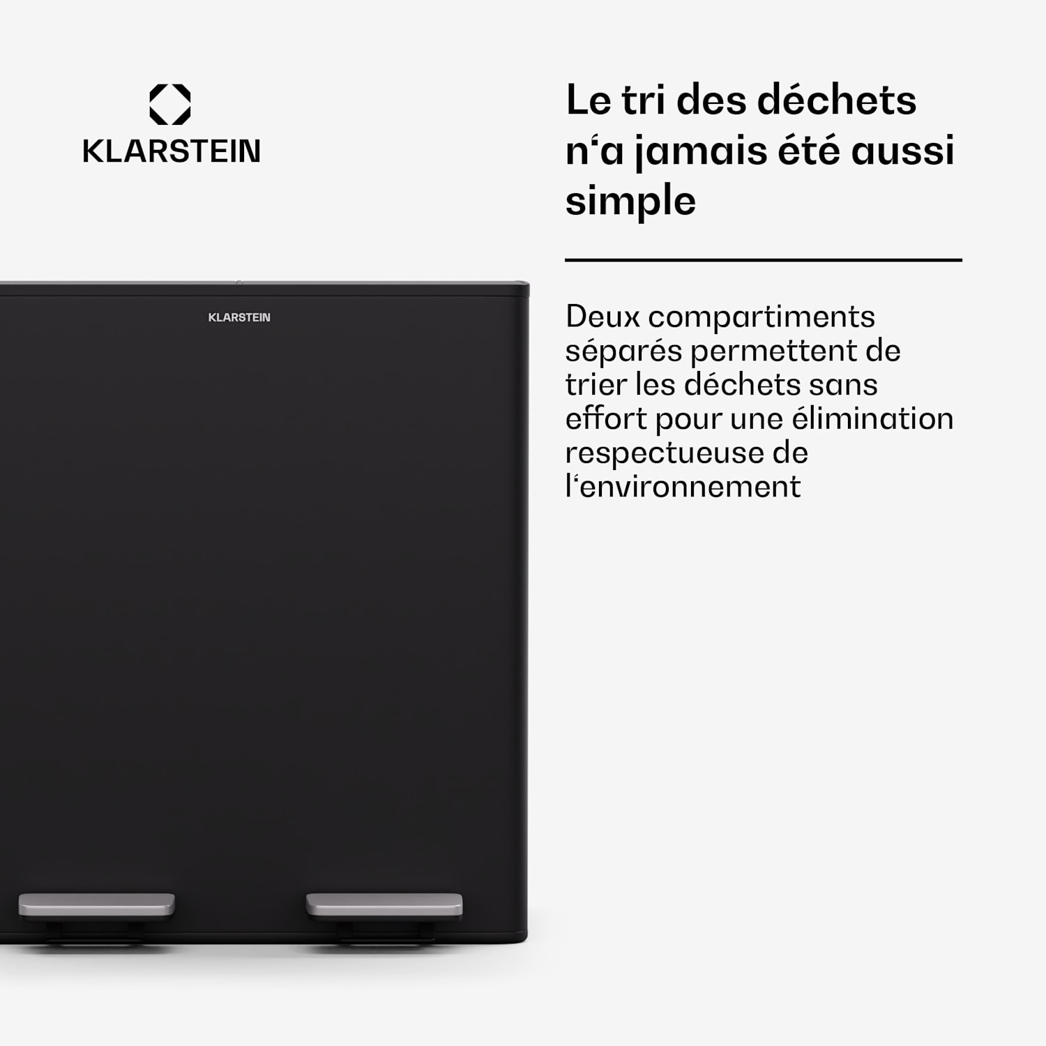 EcoVista afvalbak met composteerbak vuilnisbak 40 liter + 3 liter composteerbak soft-close 40 ltr | Zwart