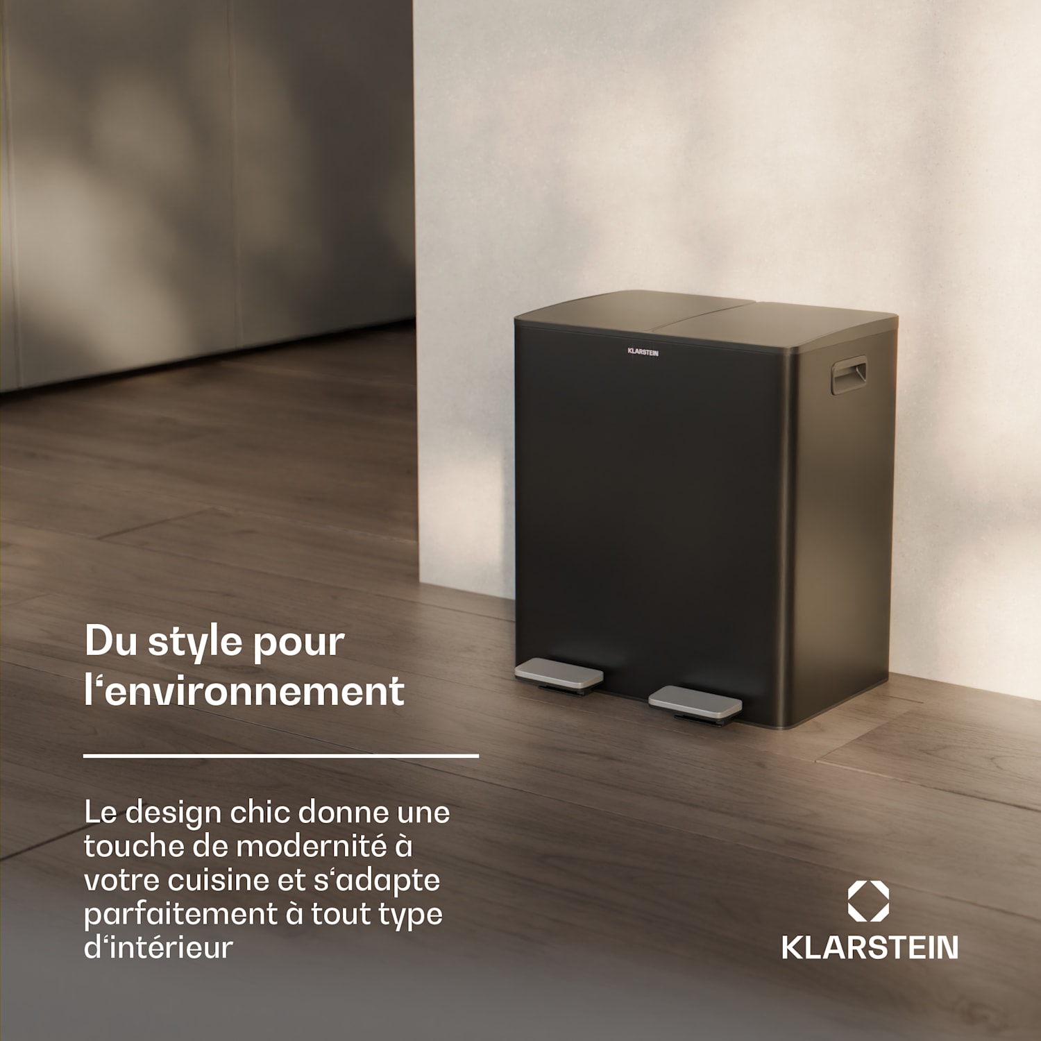 EcoVista afvalbak met composteerbak vuilnisbak 40 liter + 3 liter composteerbak soft-close 40 ltr | Zwart