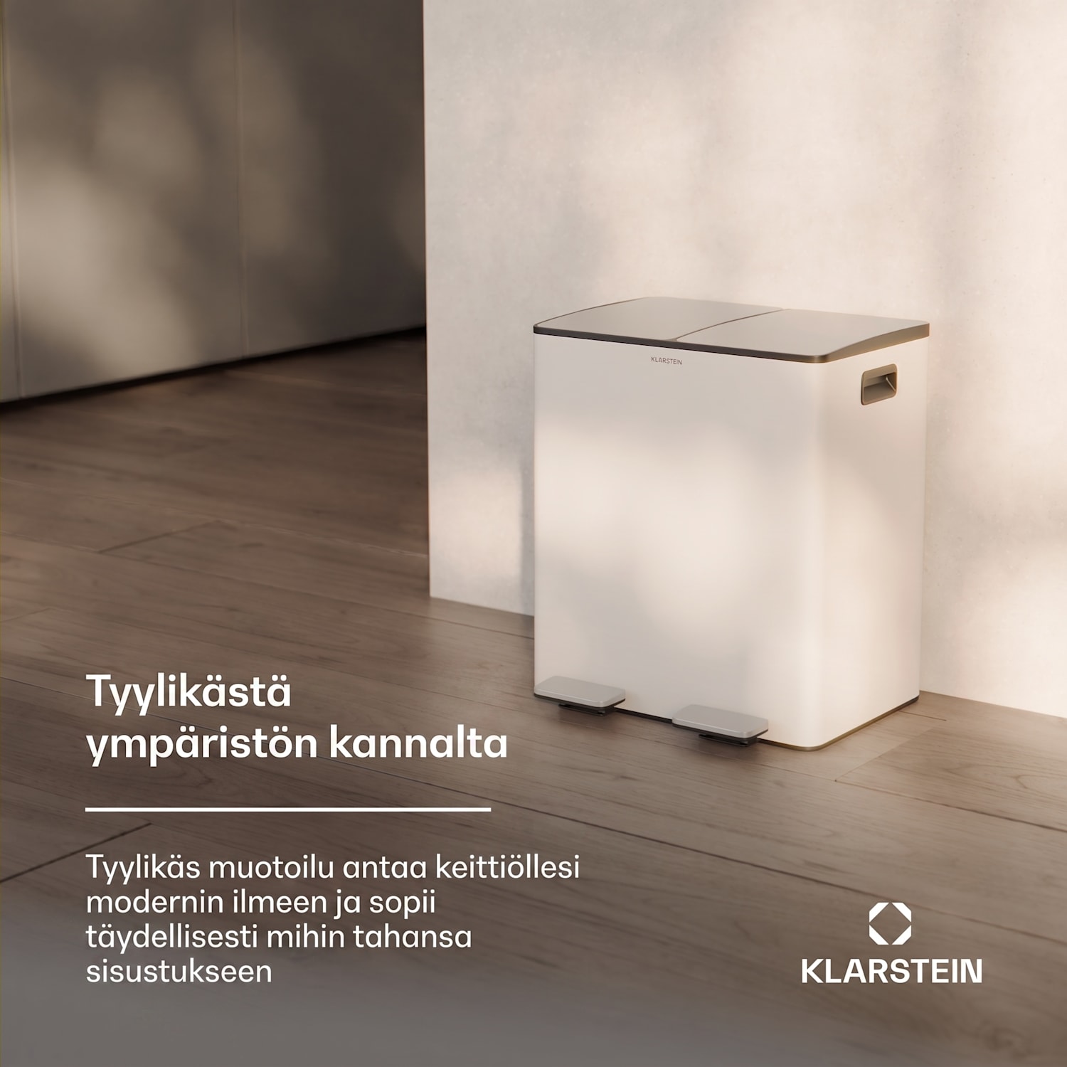 EcoVista-jäteastia biojäteastialla roska-astia 40 litraa + 3 litran kompostiastia Soft Close 40 l | Kermanvärinen