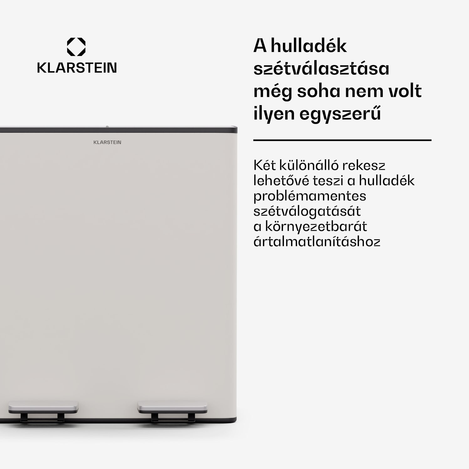 EcoVista, hulladékgyűjtő komposztálóval, 40 l + 3 l/tároló + komposztáló, Soft-Close 40 Ltr | Krémszín