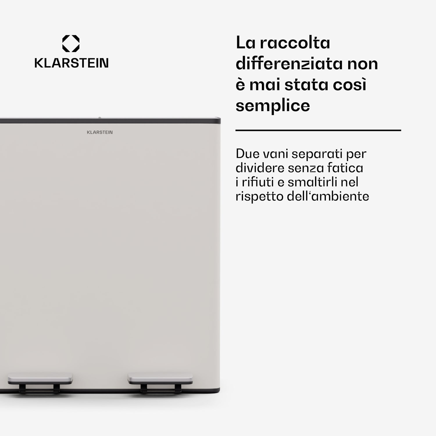 EcoVista - Cestino dei rifiuti con contenitore per compost, cestino della spazzatura da 40 litri + contenitore per compost da 3 L, soft-close 40 Ltr | Crema