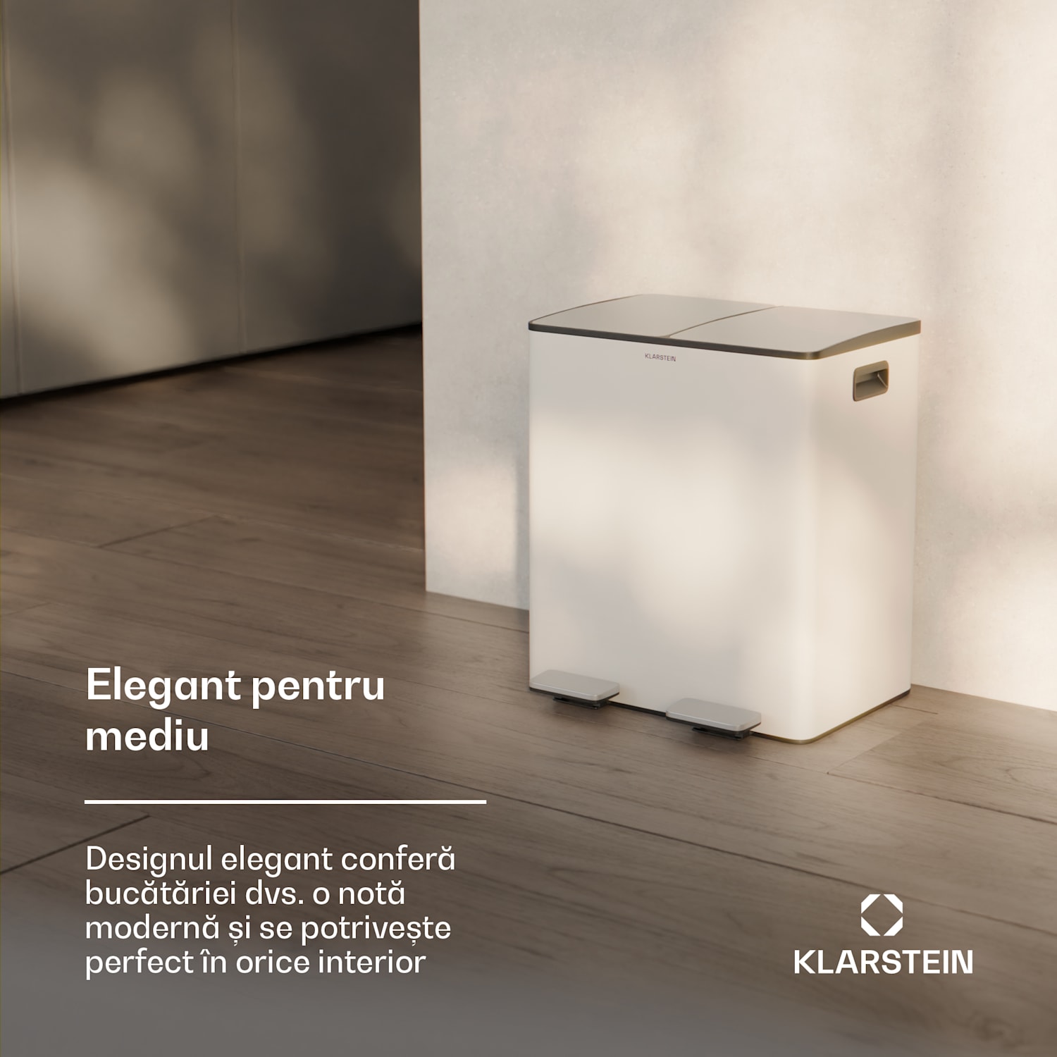 EcoVista, coș de gunoi cu composter, 40 l + 3 l/coș + composter, Soft-Close 40 Ltr | Crem