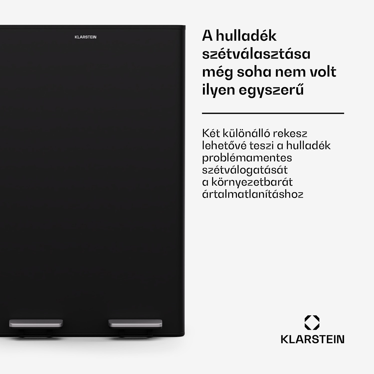 Eco Vista, hulladékgyűjtő komposztálóval, 60 l + 3 l/tároló, + komposztáló, Soft-Close 60 Ltr | Fekete