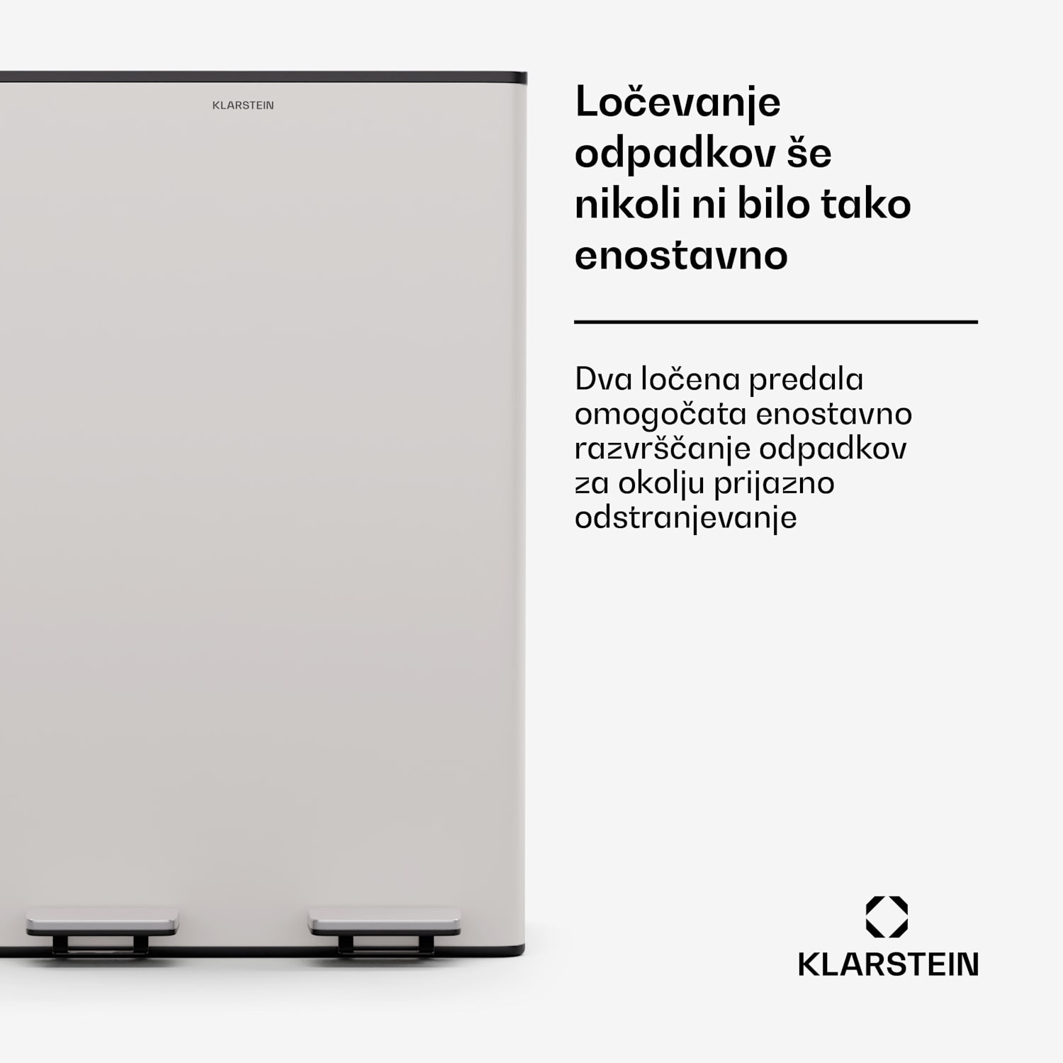 EcoVista, koš za odpadke s kompostnikom, 60 l + 3 l/koš + kompostnik, Soft-Close 60 Ltr | Krem