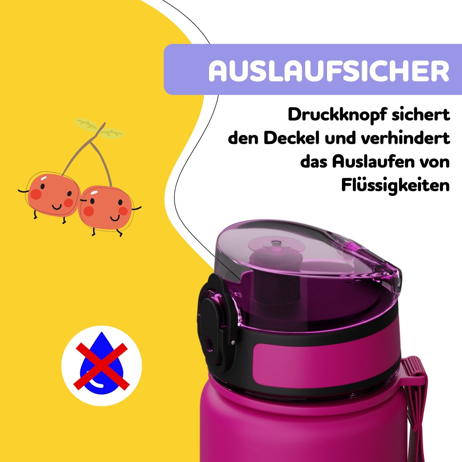 schmatzfatz bouchon de rechange | Bouton-pression | Paille en silicone | pour gourde de 500 ml 