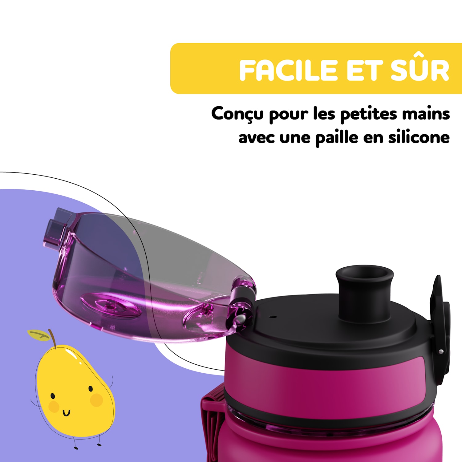 Schmatzfatz reserve deksel | sportdop | siliconen rietje | voor 500 ml flessen 