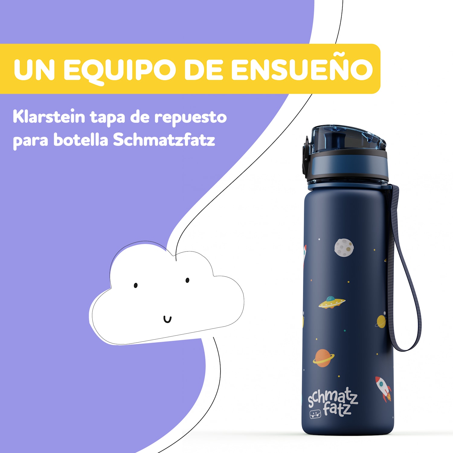 schmatzfatz tapa de repuesto | pulsador | pajita de silicona | para botella de 500ml 