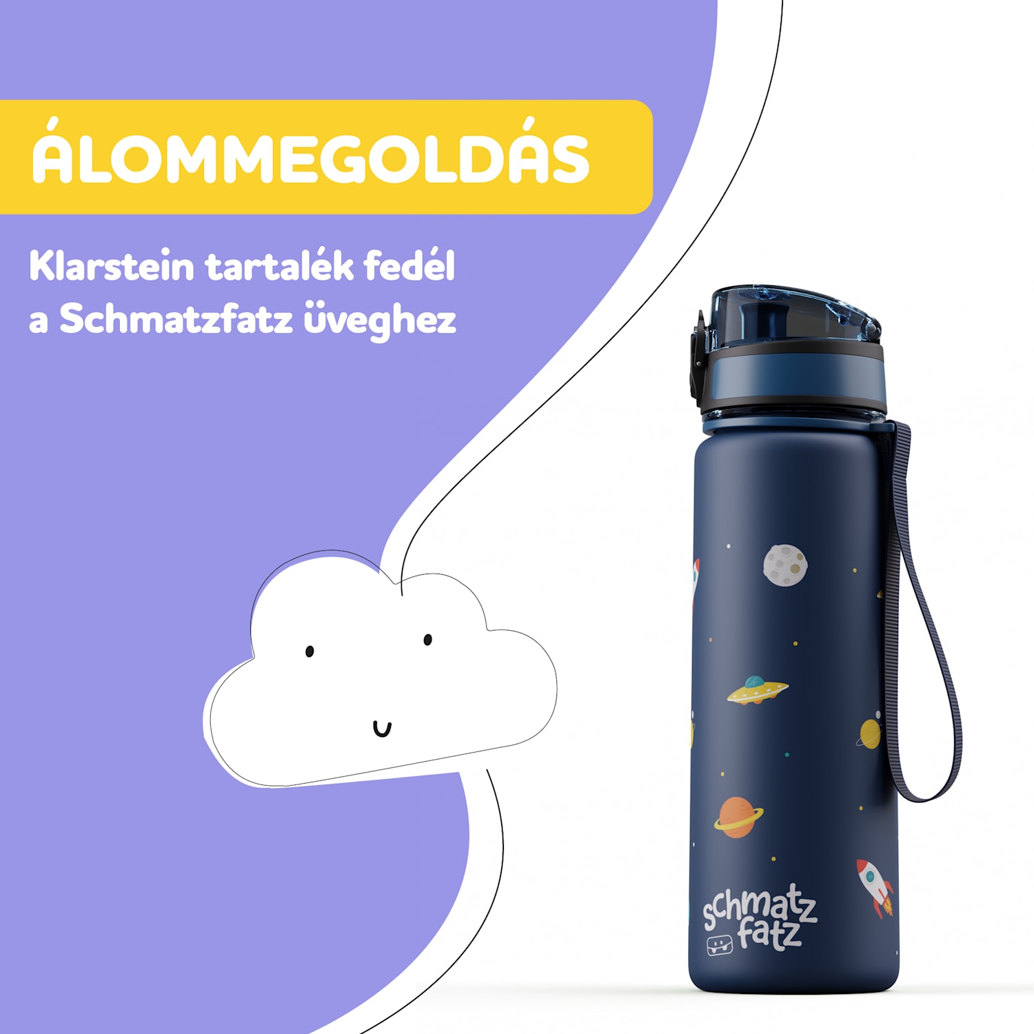 schmatzfatz csere kupak, gomb, szilikon szívószál, 500ml-es palackhoz 