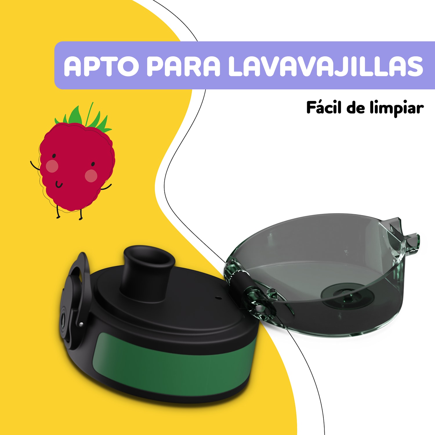 schmatzfatz tapa de repuesto | pulsador | pajita de silicona | para botella de 500ml Verde Golf