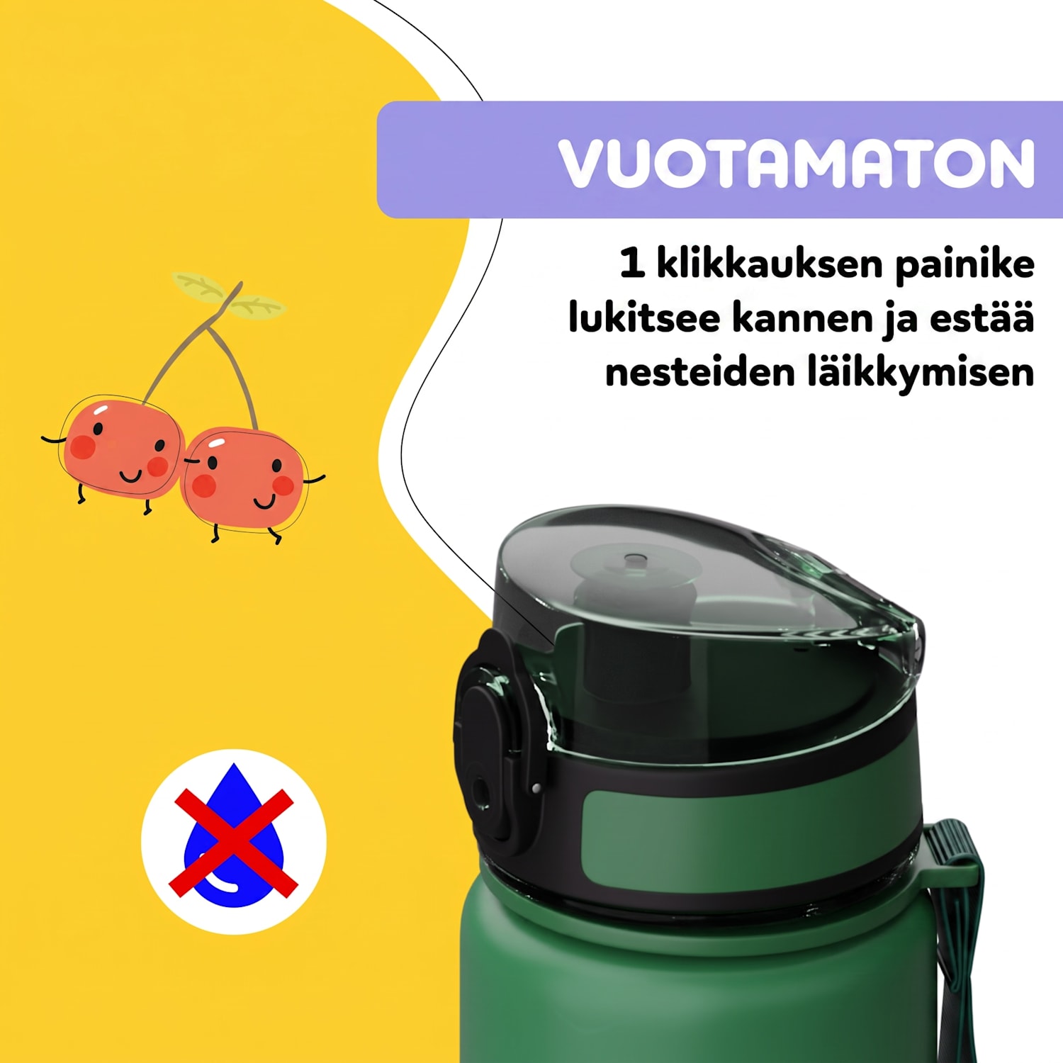 schmatzfatz varaosakansi | painonappi | silikonipilli | 500 ml pullolle Golf Vihreä