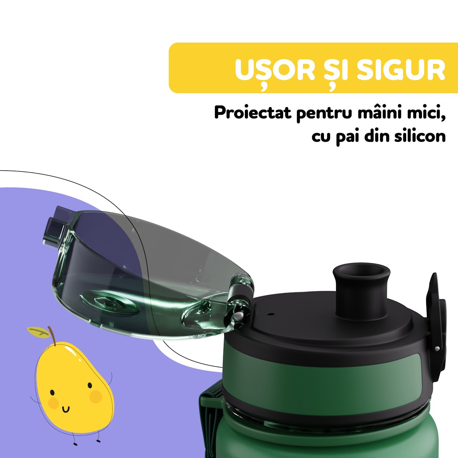 Capac de rezervă cu buton Schmatzfatz pentru sticlă de 500 ml Verde Golf