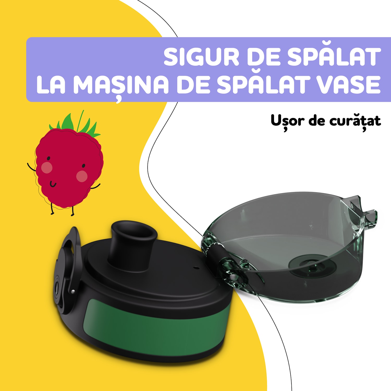 Capac de rezervă cu buton Schmatzfatz pentru sticlă de 500 ml Verde Golf