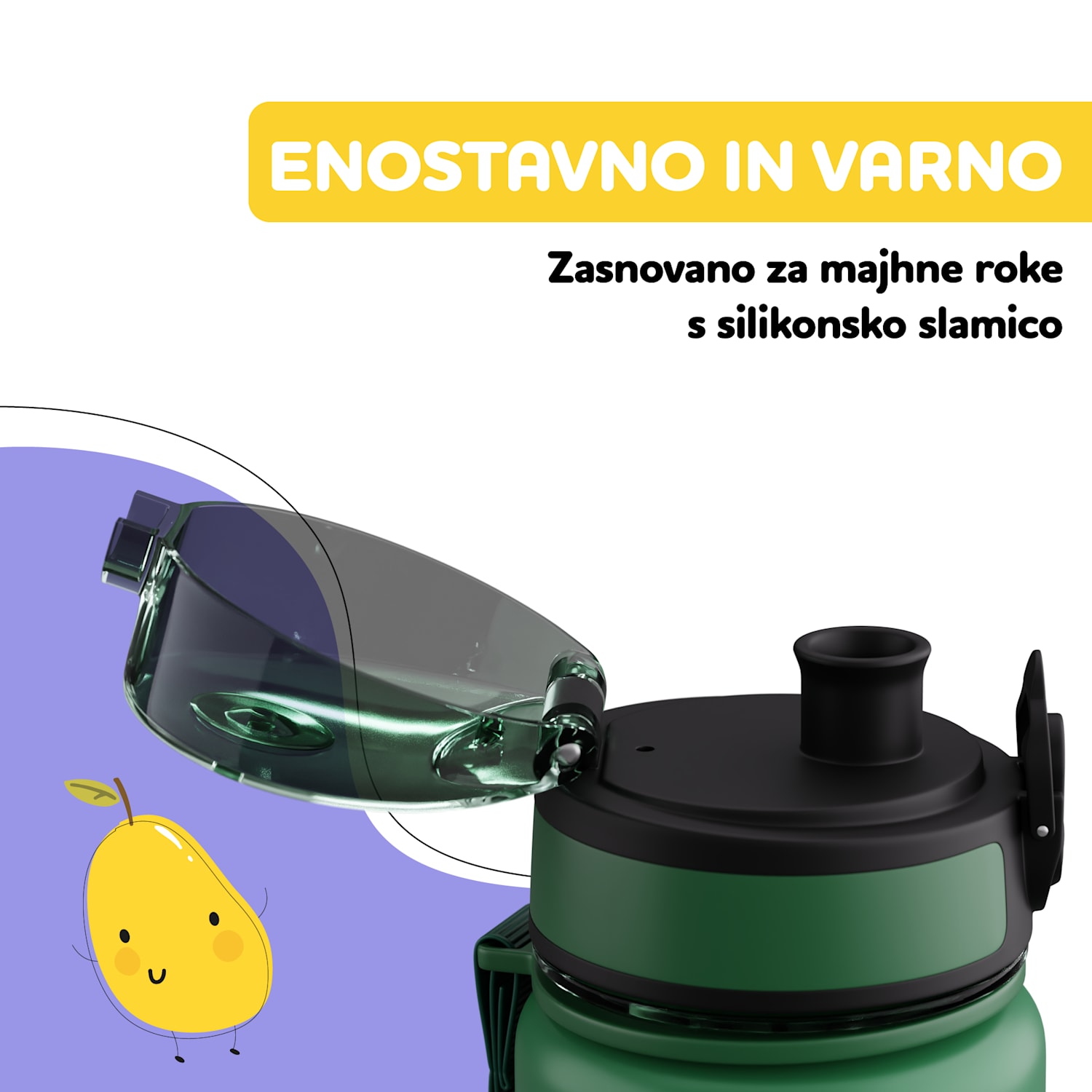 Schmatzfatz nadomestni pokrovček z gumbom za 500ml steklenico Golf zelena