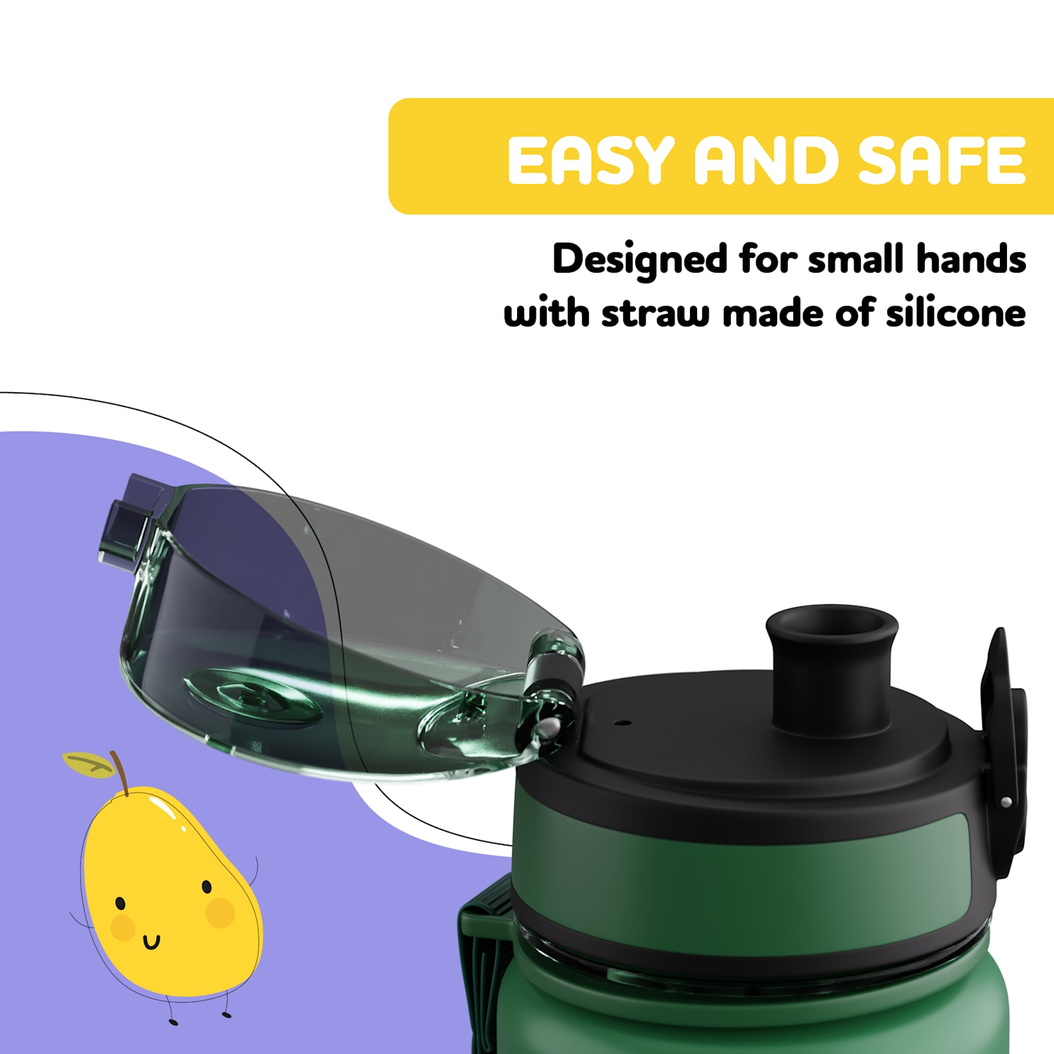 Schmatzfatz reserve deksel | sportdop | siliconen rietje | voor 500 ml flessen Golf Green