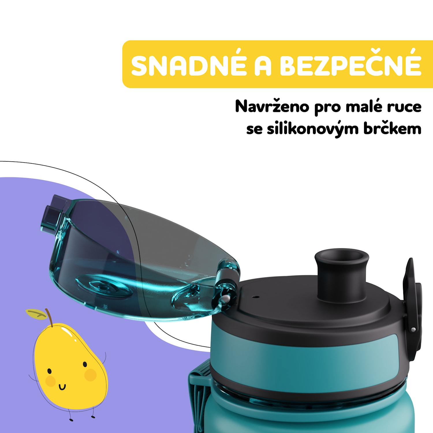 schmatzfatz náhradní uzávěr, knoflík, silikonové brčko, pro 500ml láhev 