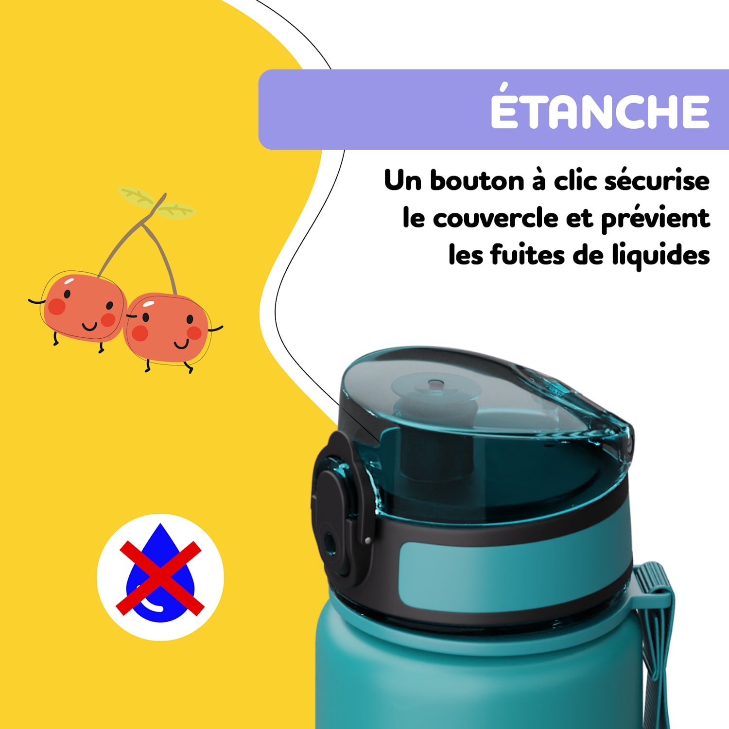 schmatzfatz bouchon de rechange | Bouton-pression | Paille en silicone | pour gourde de 500 ml 