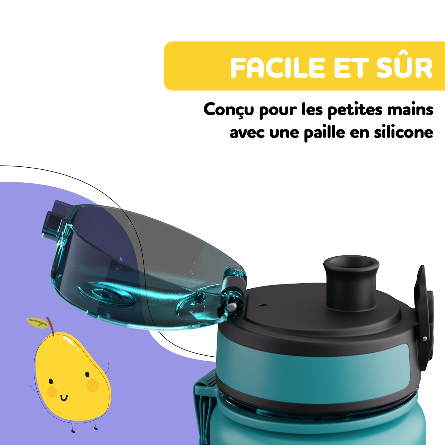 schmatzfatz bouchon de rechange | Bouton-pression | Paille en silicone | pour gourde de 500 ml 