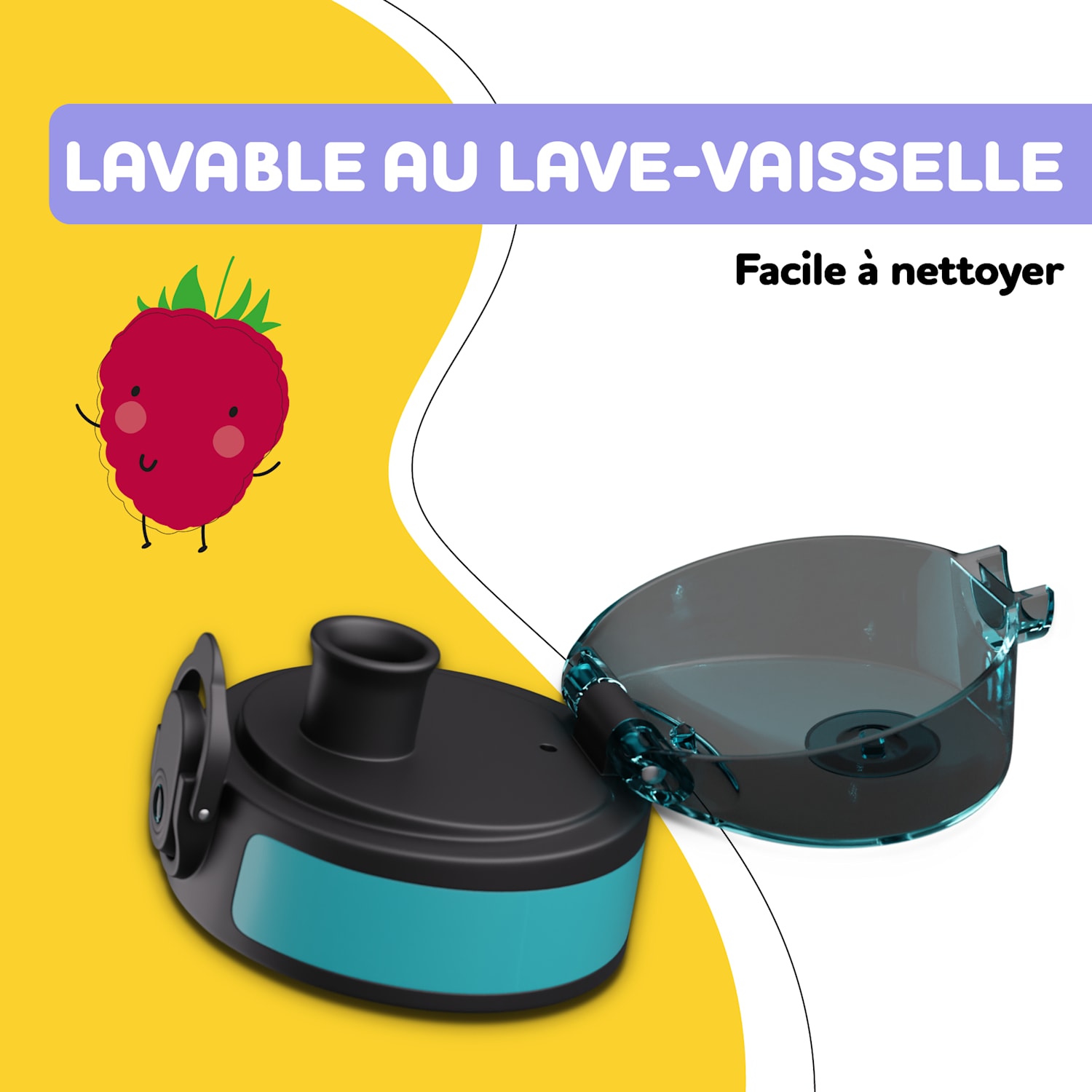 schmatzfatz bouchon de rechange | Bouton-pression | Paille en silicone | pour gourde de 500 ml 