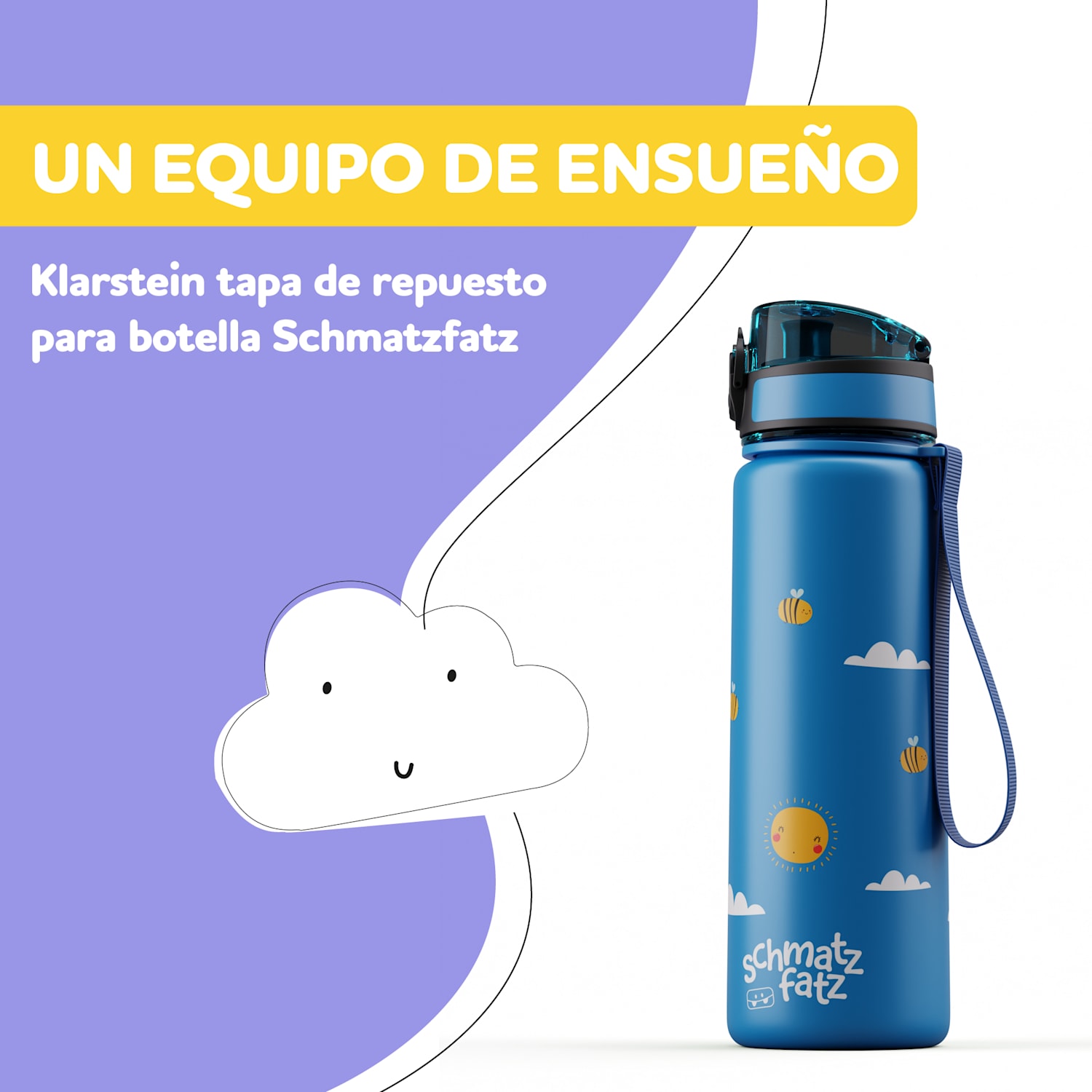 schmatzfatz tapa de repuesto | pulsador | pajita de silicona | para botella de 500ml 