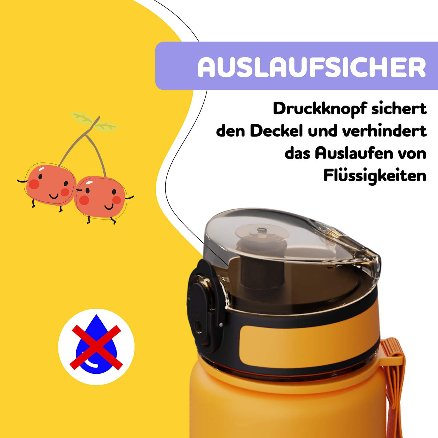 schmatzfatz bouchon de rechange | Bouton-pression | Paille en silicone | pour gourde de 500 ml 