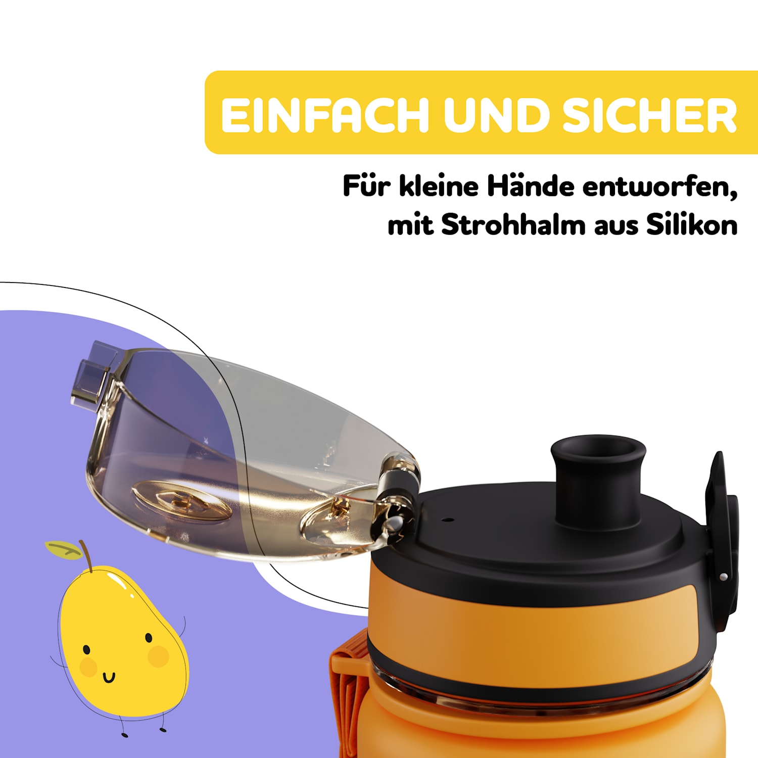 schmatzfatz bouchon de rechange | Bouton-pression | Paille en silicone | pour gourde de 500 ml 