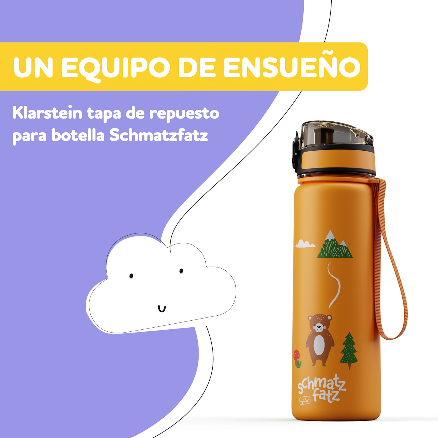 schmatzfatz tapa de repuesto | pulsador | pajita de silicona | para botella de 500ml 