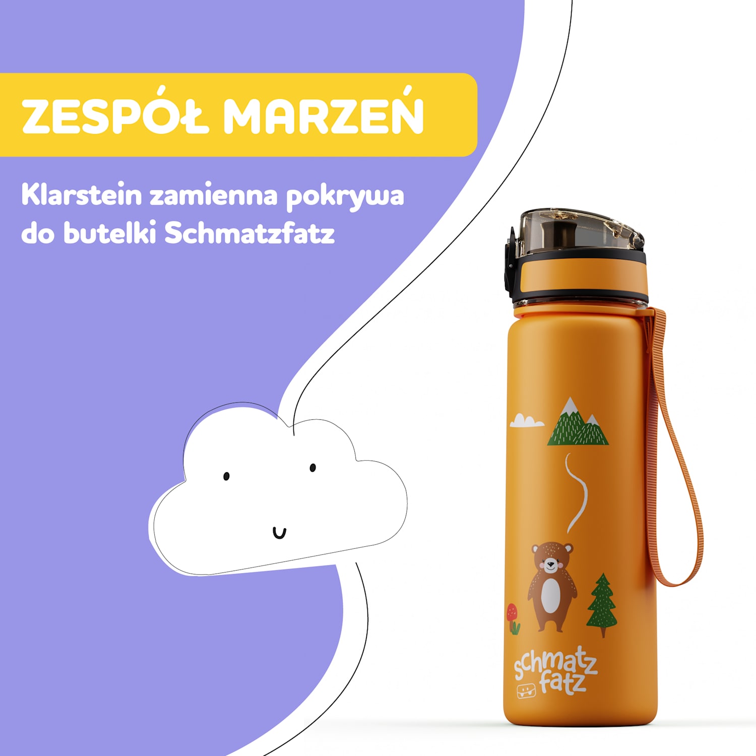 schmatzfatz wymienna zakrętka, przycisk, silikonowa słomka, do bidonów o pojemności 500 ml 