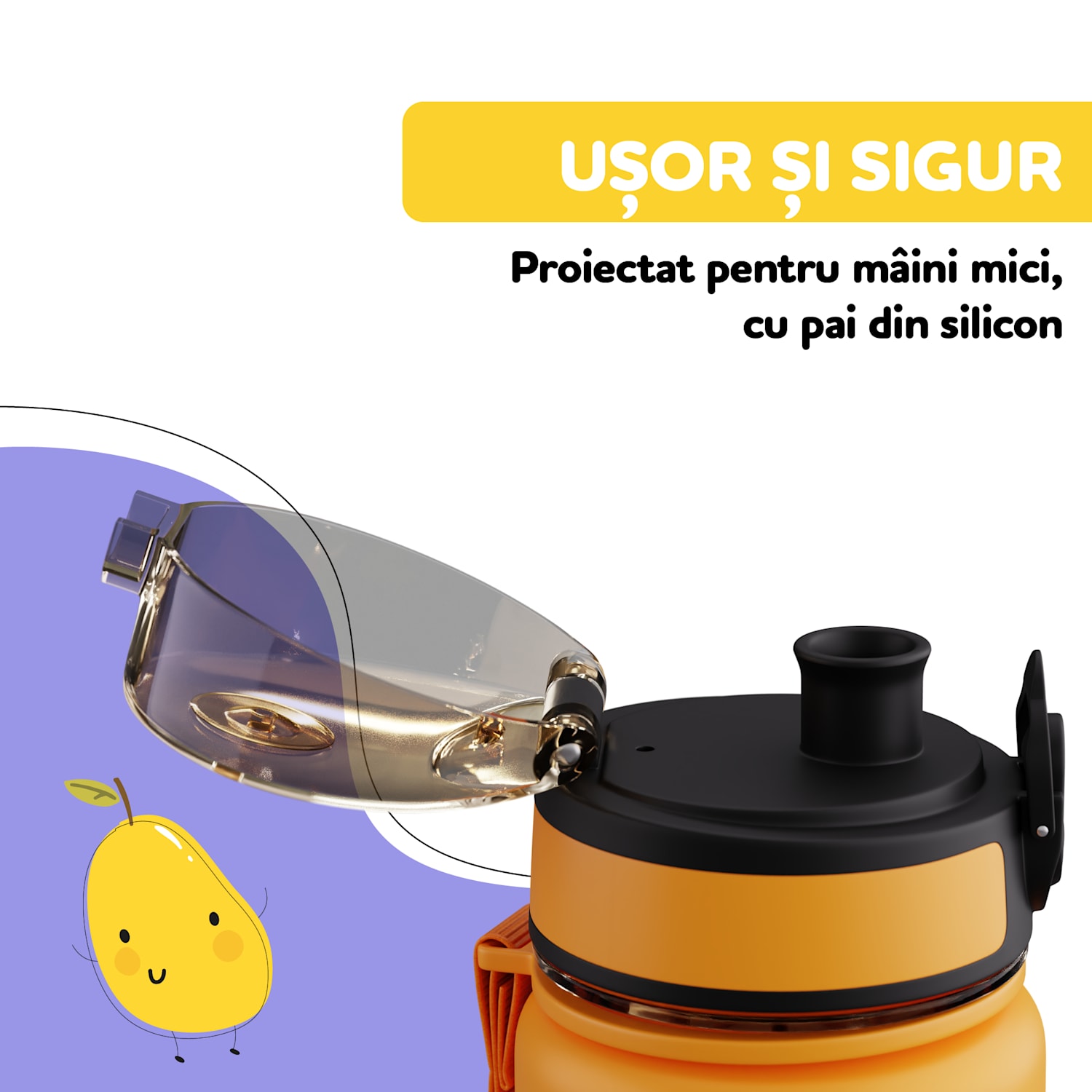 Capac de rezervă schmatzfatz, buton, pai din silicon, pentru sticla de 500 ml. 