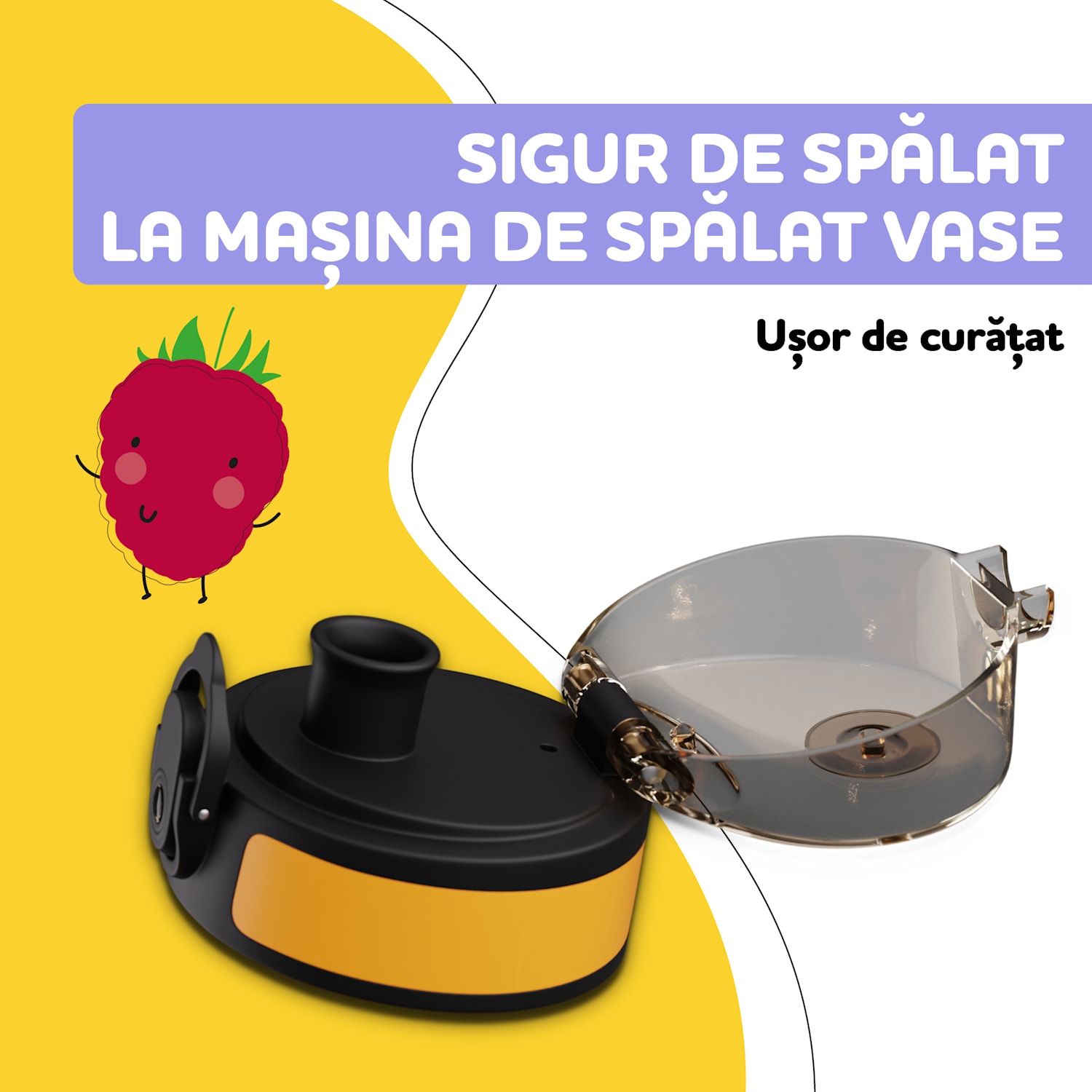 Capac de rezervă schmatzfatz, buton, pai din silicon, pentru sticla de 500 ml. 